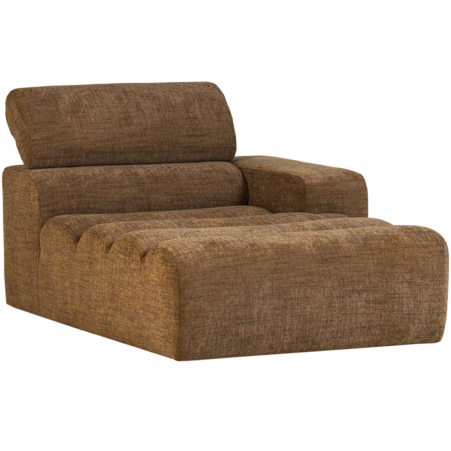 Sofaelement NOVI mit Longue Element rechts Webstoff karamell melange