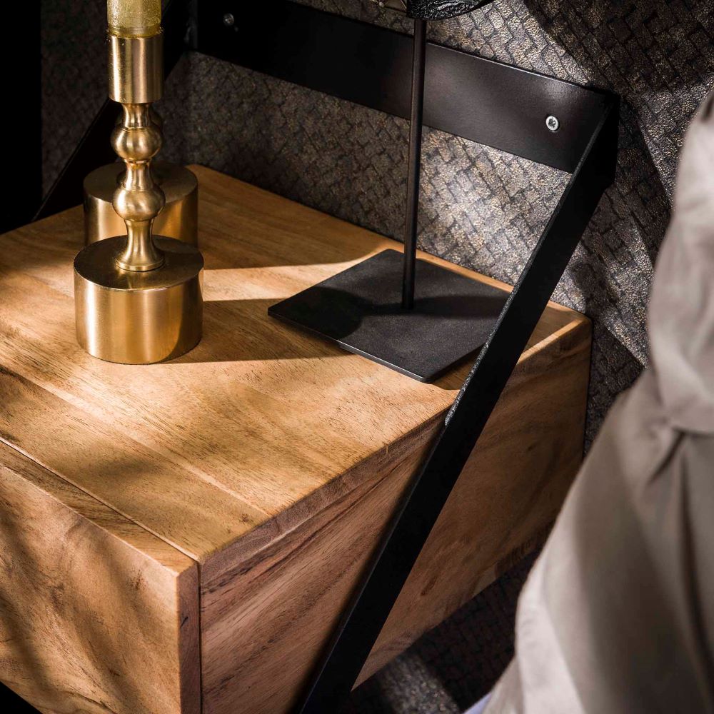 2´er Set Nachttisch XS Akazien Holz hängend