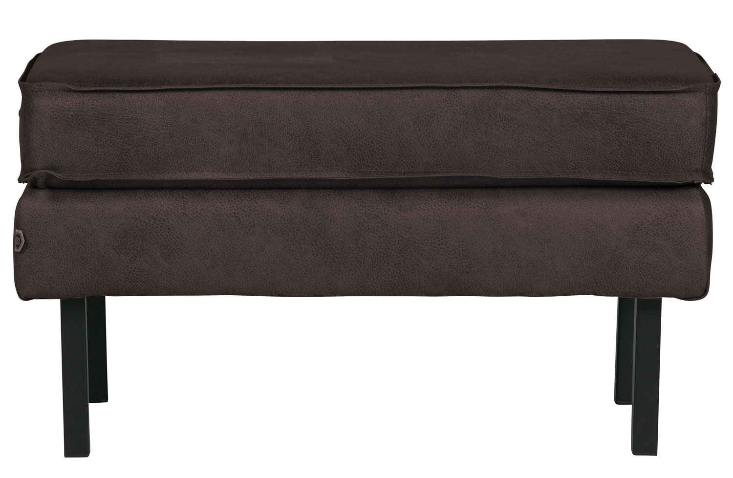 RODEO Hocker recyceltes Leder schwarz Fußhocker