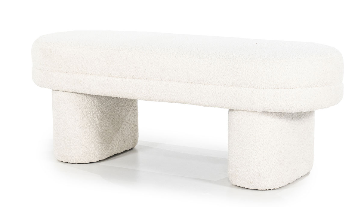 Esstischbank Rama 120 cm Teddystoff beige Sitzbank