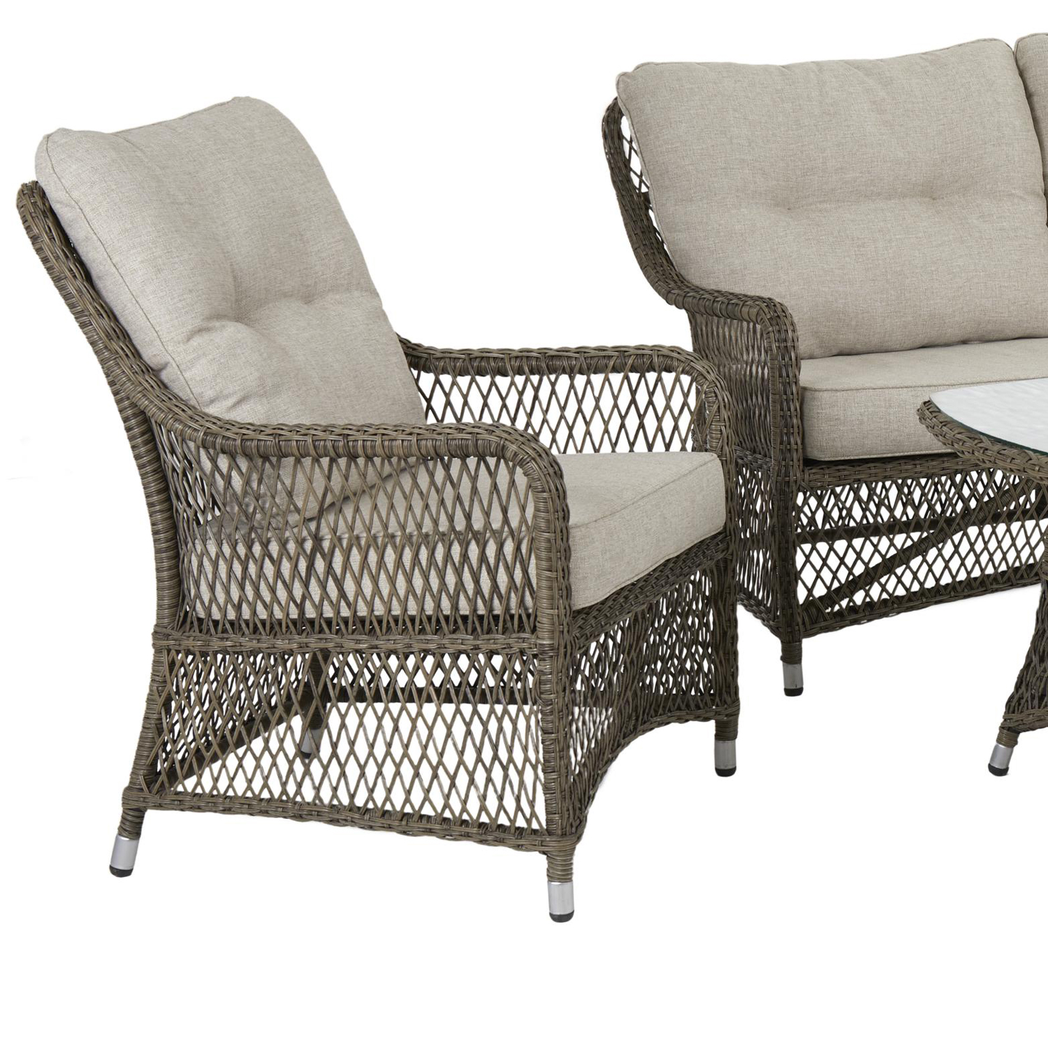 Gartenmöbel Lounge Set Fläder Polyrattan inkl Sitz- und Rückenkissen