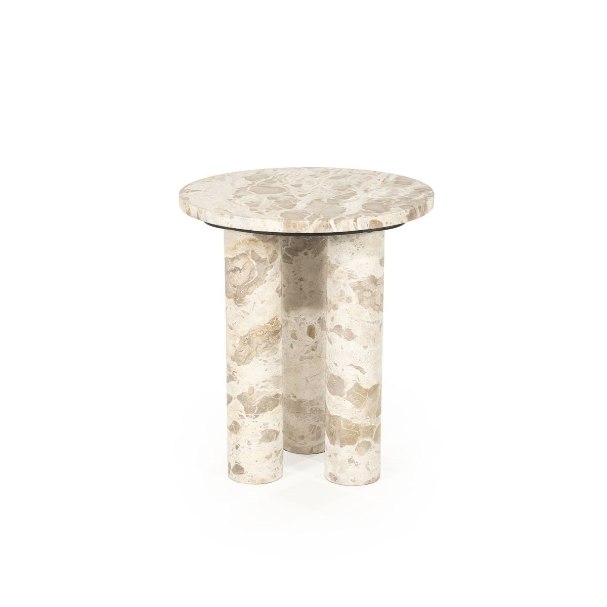 Beistelltisch Marmo Ø 40 cm Marmor beige  
