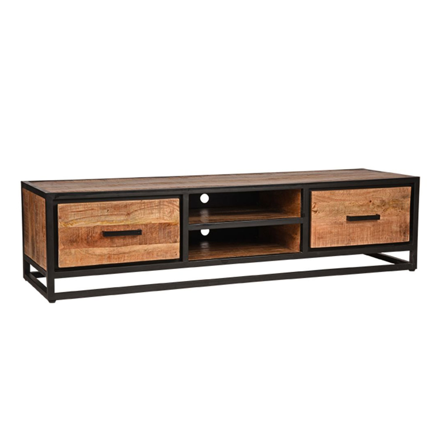 TV Möbel Nero 160 cm Mango Massivholz Lowboard