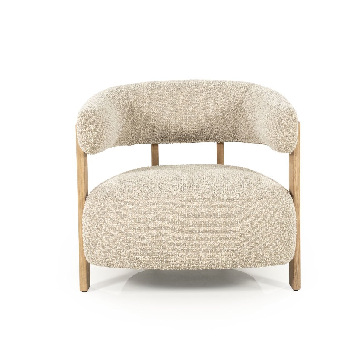 Sessel Lola Eichenholz Stoff taupe Relaxsessel Fernsehsessel