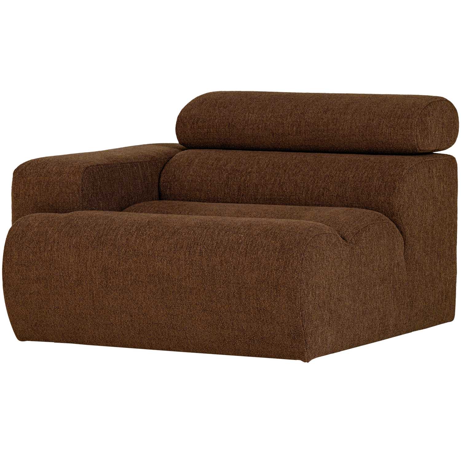 Sofaelement NOVI mit Armlehne links Element Bouclé mokkabraun