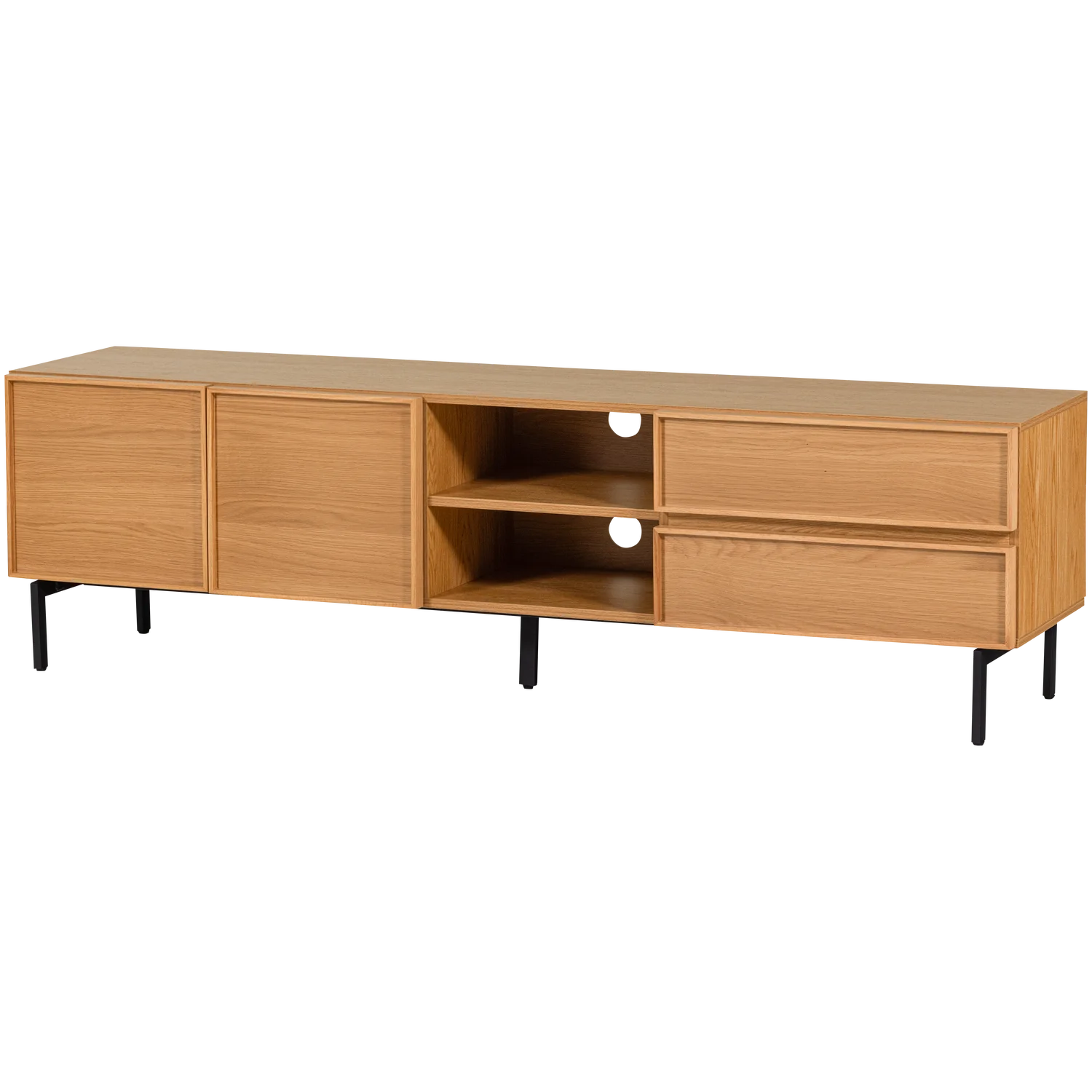 TV Möbel Lowboard TOURS 180 cm MDF Melamin beschichtet natur