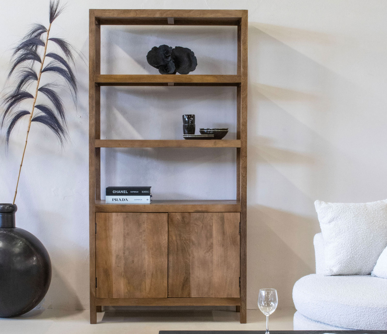 Schrank Regal ANTONI Mangoholz natur Wandschrank