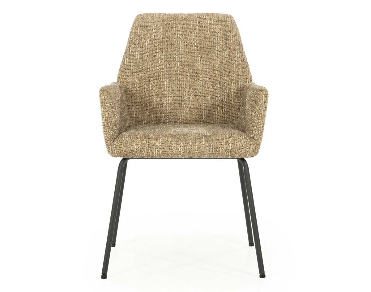 Esszimmer Stuhl Indy Vierfußstuhl Metall Stoff senffarben