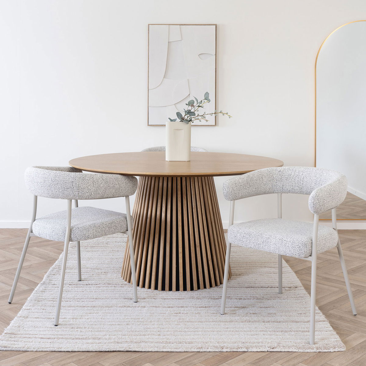 2er Set Armlehnstuhl TRENTINO Stoff sand Dinnerstuhl Esstischstuhl