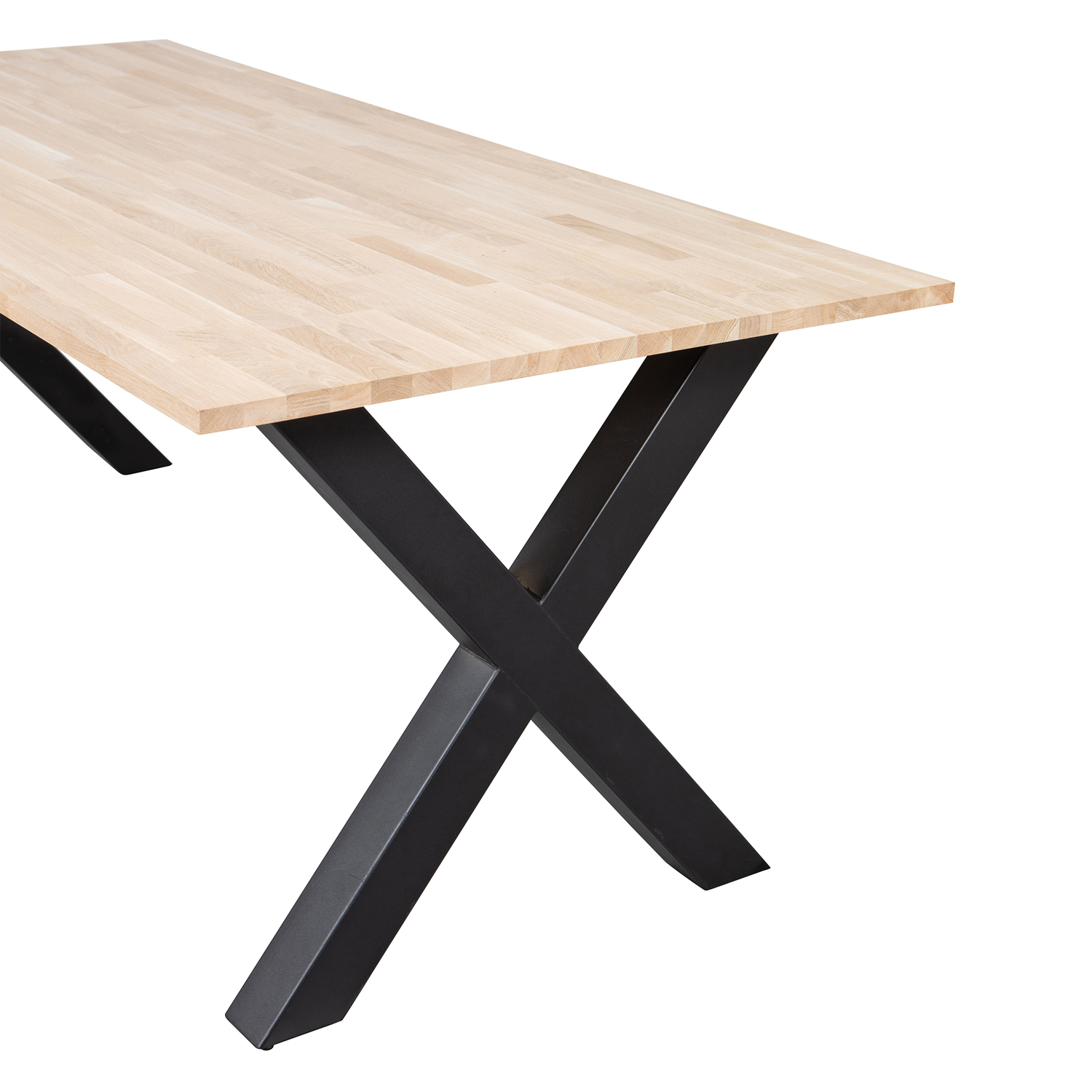 Esstisch Tablo 180 x 90 cm Eiche massiv FSC Metall X-Füße