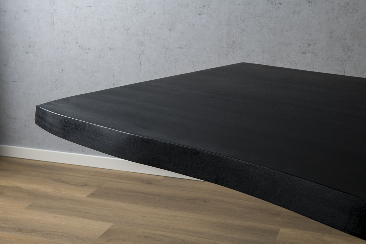 Esstisch Baumstamm Spider 220 x 100 cm Mangoholz schwarz