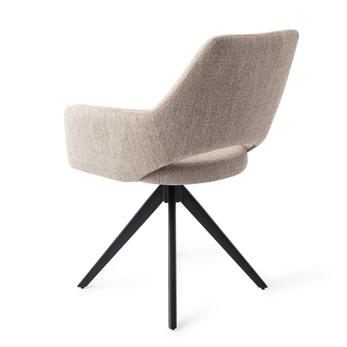 Esszimmerstuhl YANAI drehbar – Beige mit schwarzem Gestell
