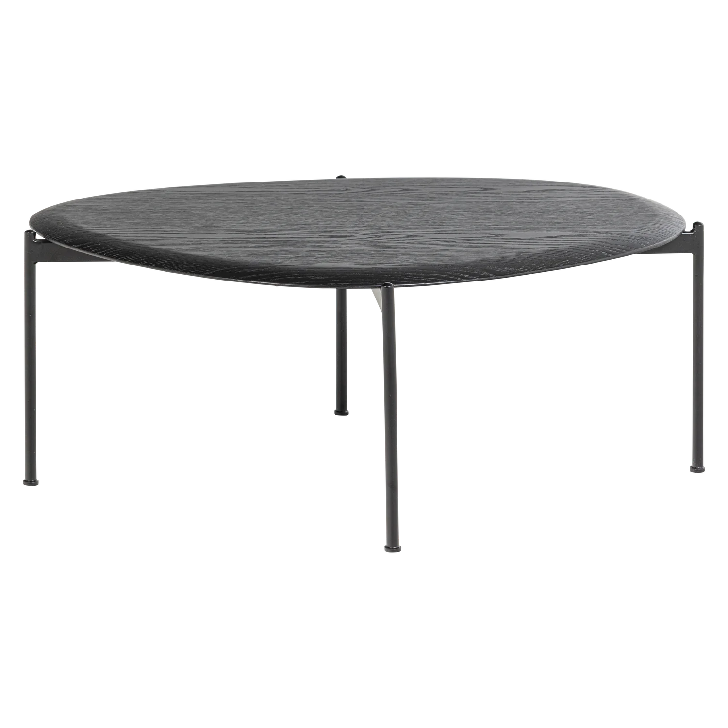 Couchtisch KOTA 92 x 67 cm organisch MDF Furnier schwarz