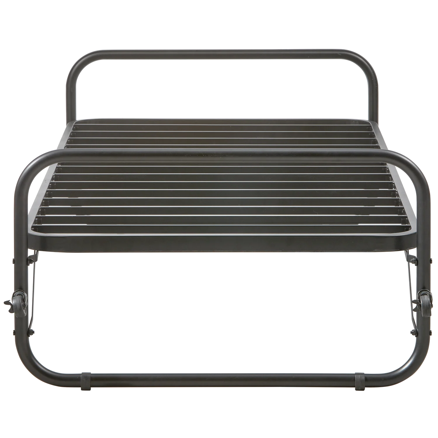 Einzelbett LUCY 200 x 90 cm zusammenklappbar Metallbett schwarz 