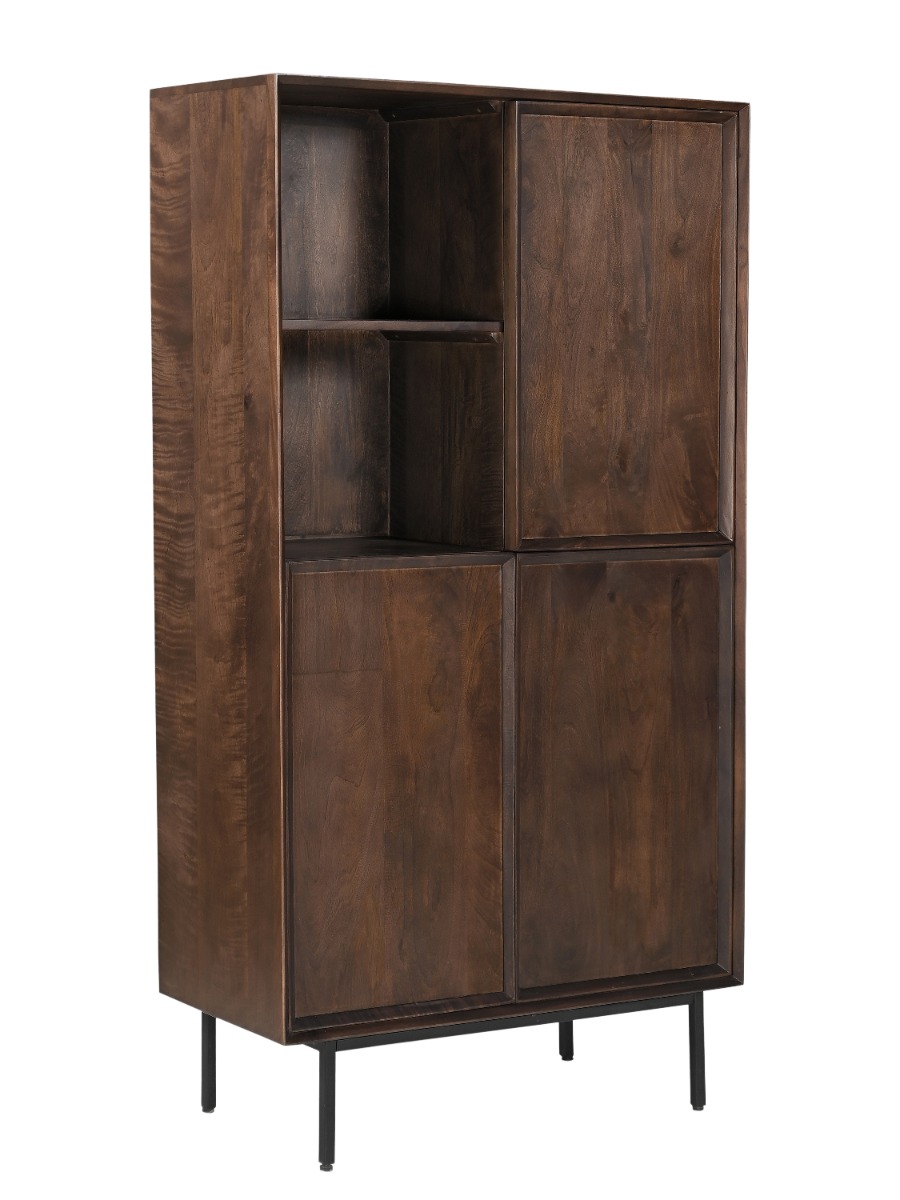 Aufbewahrungsschrank Ravenstein H 170 cm Mangoholz braun