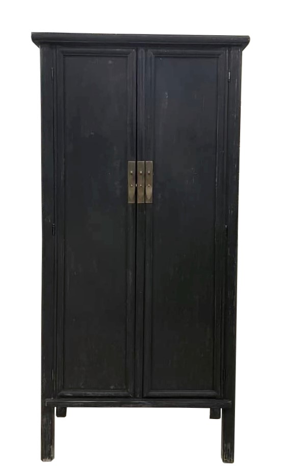 Schrank ICONS Loes 210 cm Holzschrank Ulmenholz schwarz 