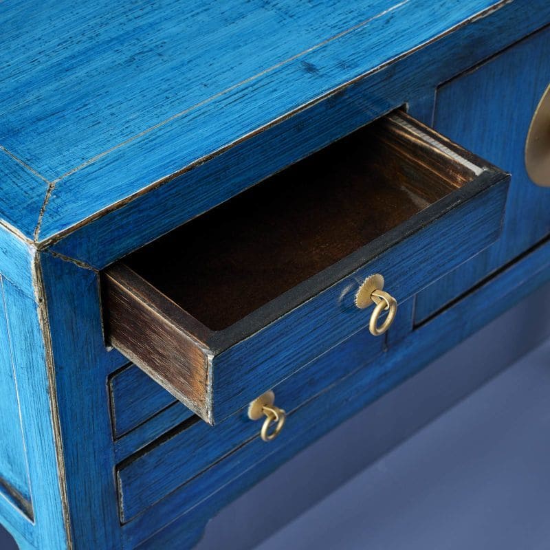 Konsolentisch Majesté 100 cm Ulmen- und Kiefernholz vintage blau