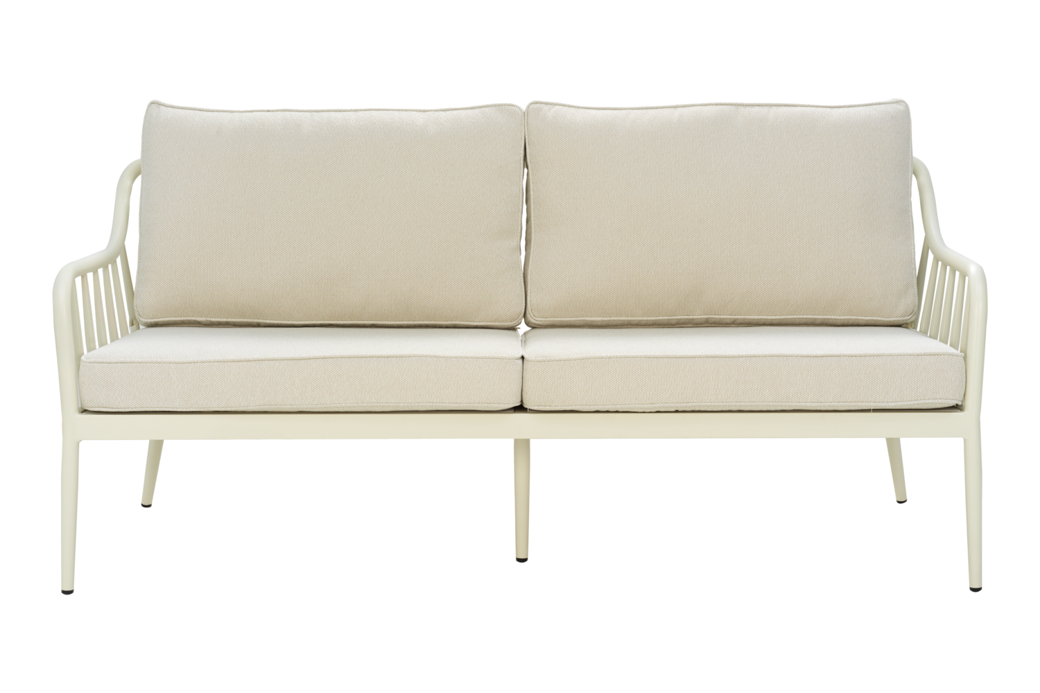 3 Sitzer Gartensofa Sofa Coleville 185 cm mit Kissen Aluminium weiß