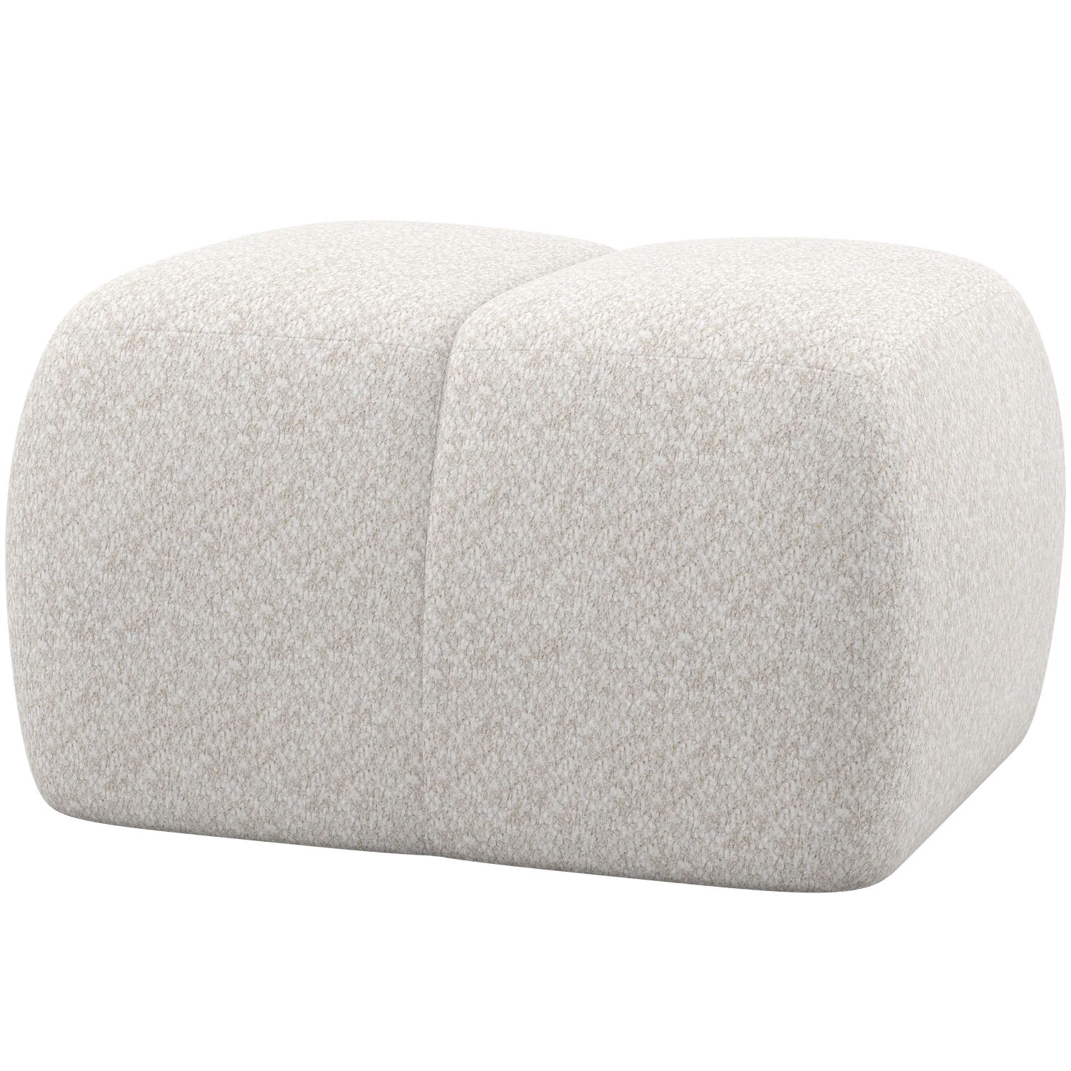 Pouf MOJO 80 x 60 cm Hocker Sitzhocker Chenille Wolle ecru
