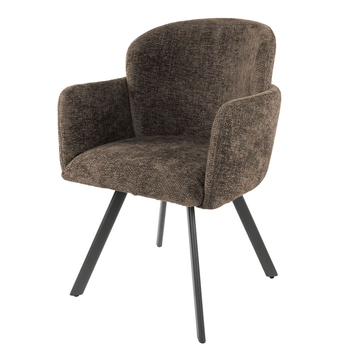 2er Set Armlehnstuhl GRACIA drehbar Chenille Stoff taupe