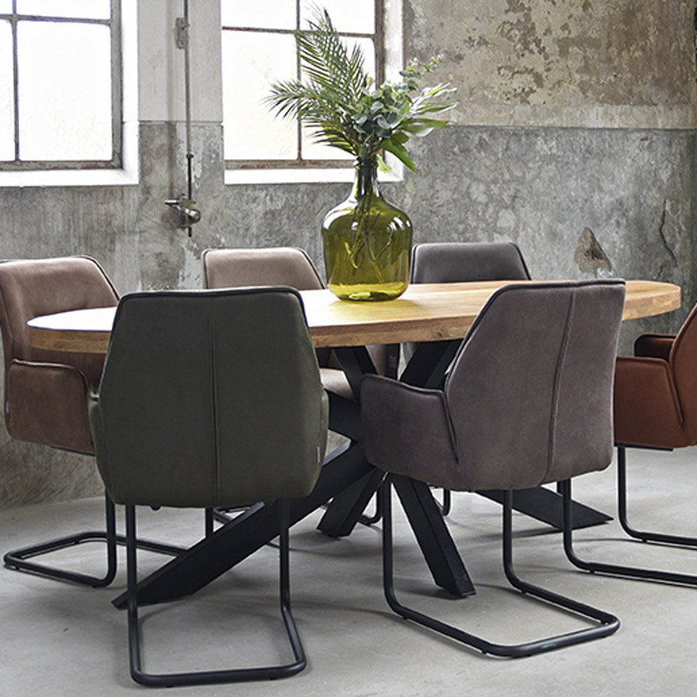 Esstisch ZORA 210 x 100 cm oval Mangoholz