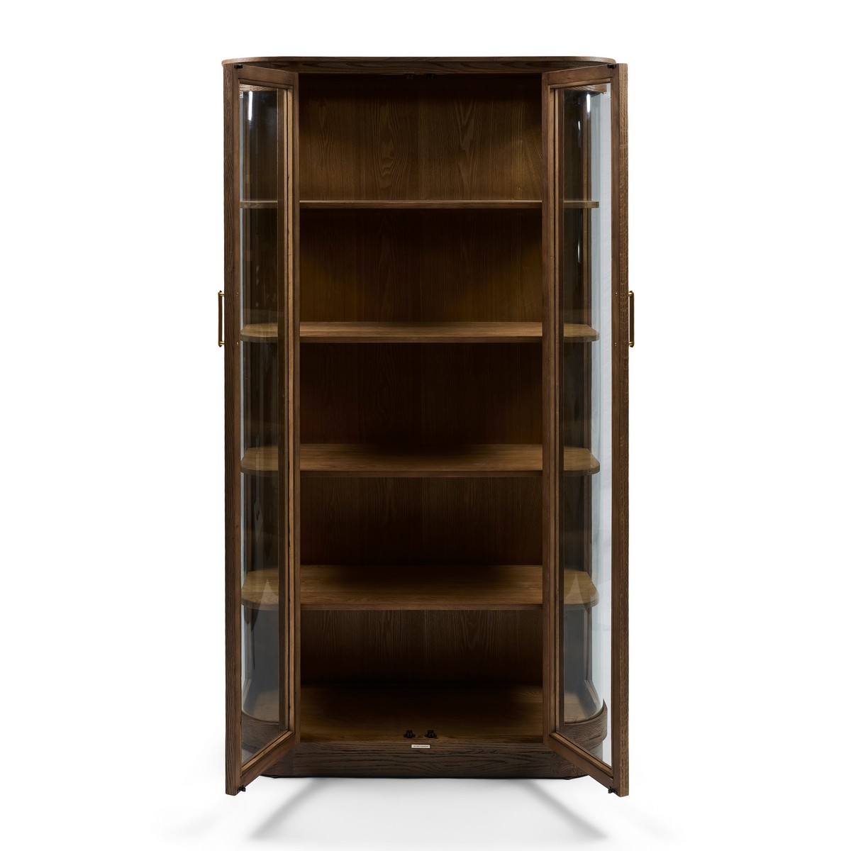Vitrinenschrank Waldorf 110 cm aus recyceltem Eichenholz Braun