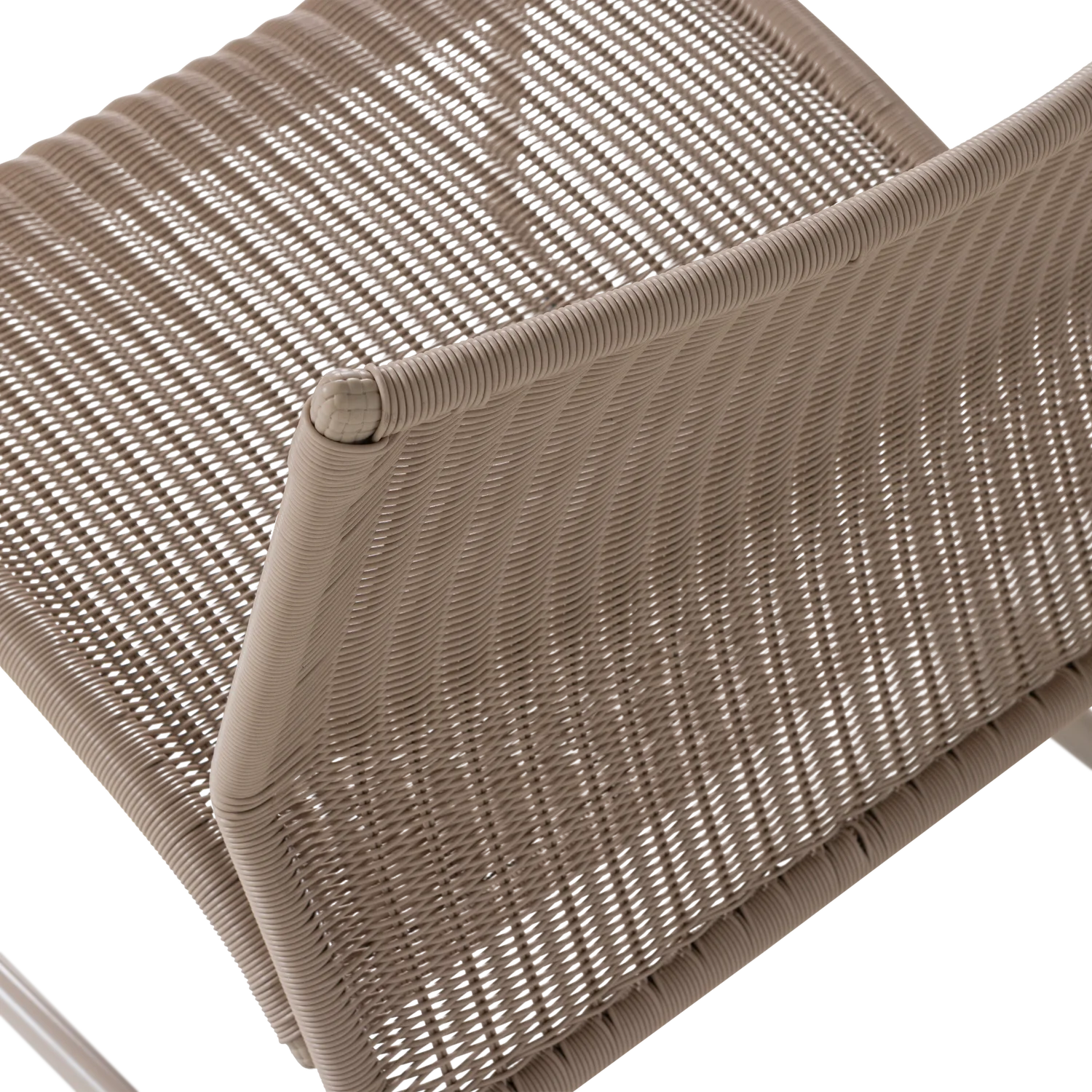 Outdoor Lounge Sessel WEST Polyrattan sandfarben Gartensessel Metall Rattan Metall