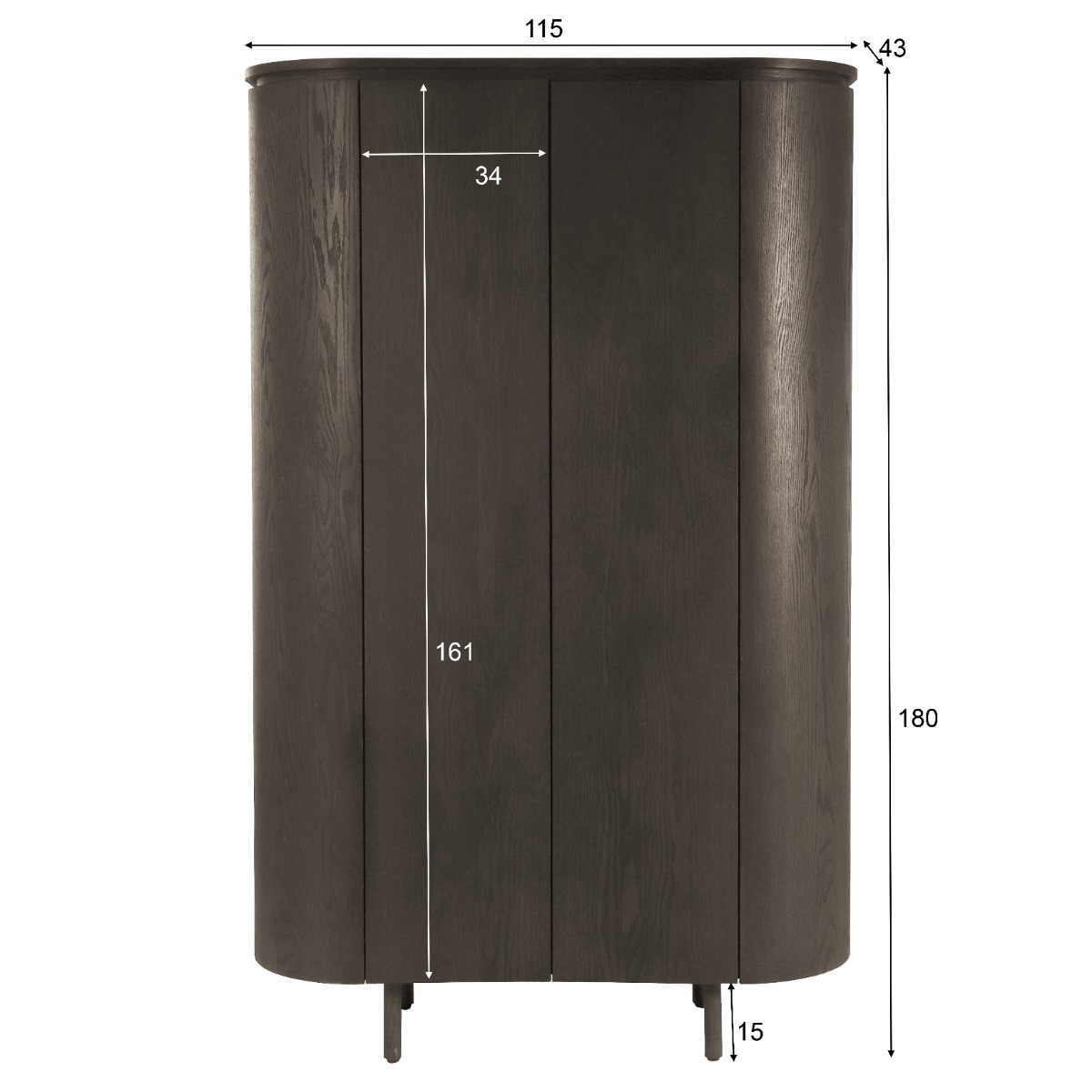 Kommode Tobago 180 cm Eiche Furnier Espresso Sideboard Schrank