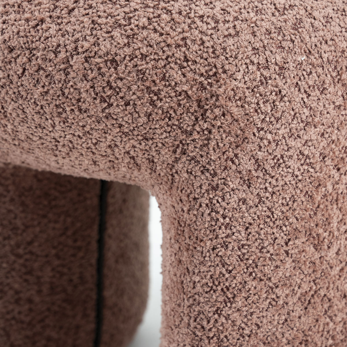 Hocker NASAHI Sitzhocker Bouclé Stoff terrakotta