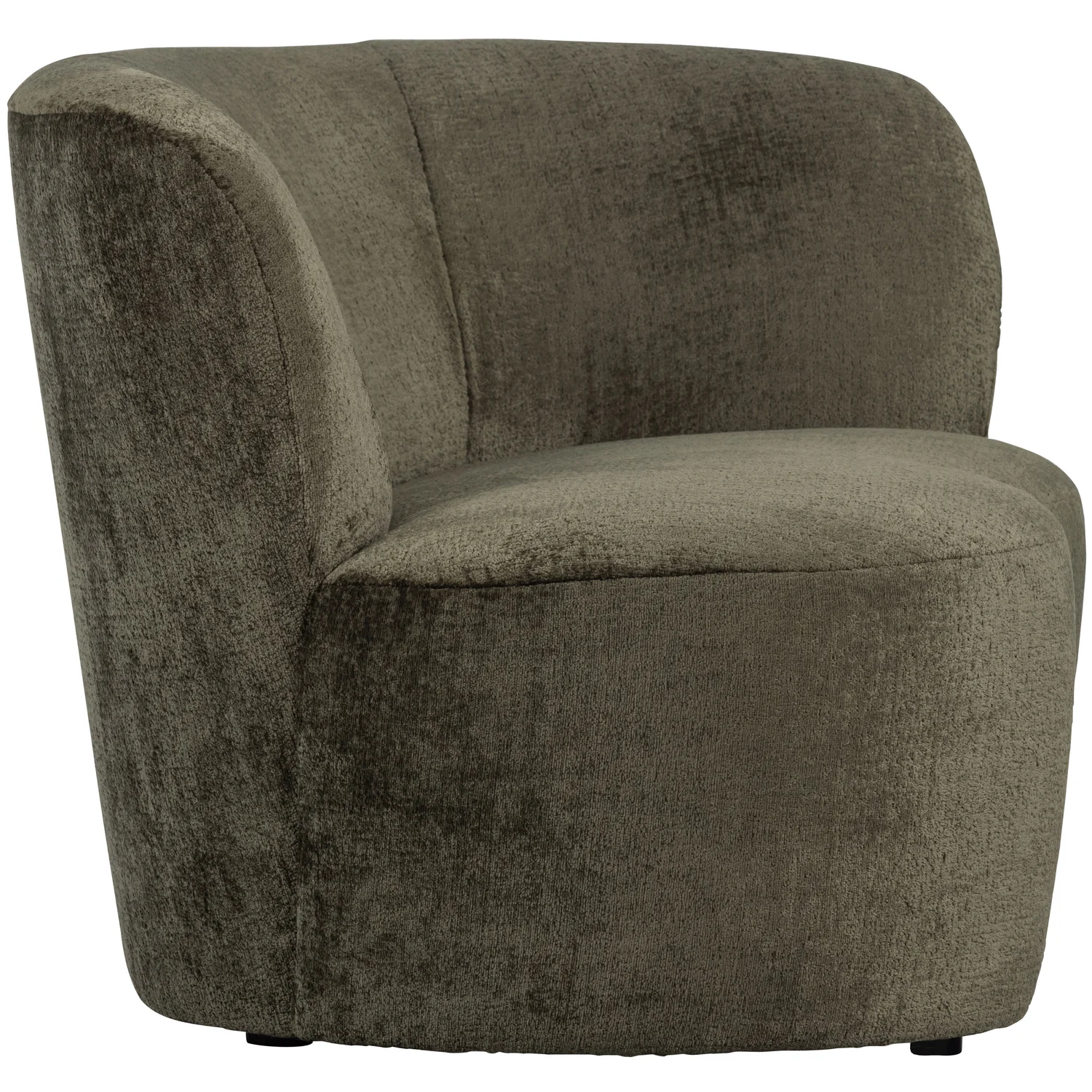 kleines Sofa Stone rechts 112 cm Struktur-Samt warmgrün Loungesofa