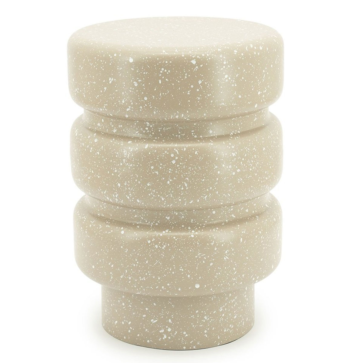 Beistelltisch Spatter Ø 30 cm Metall taupe