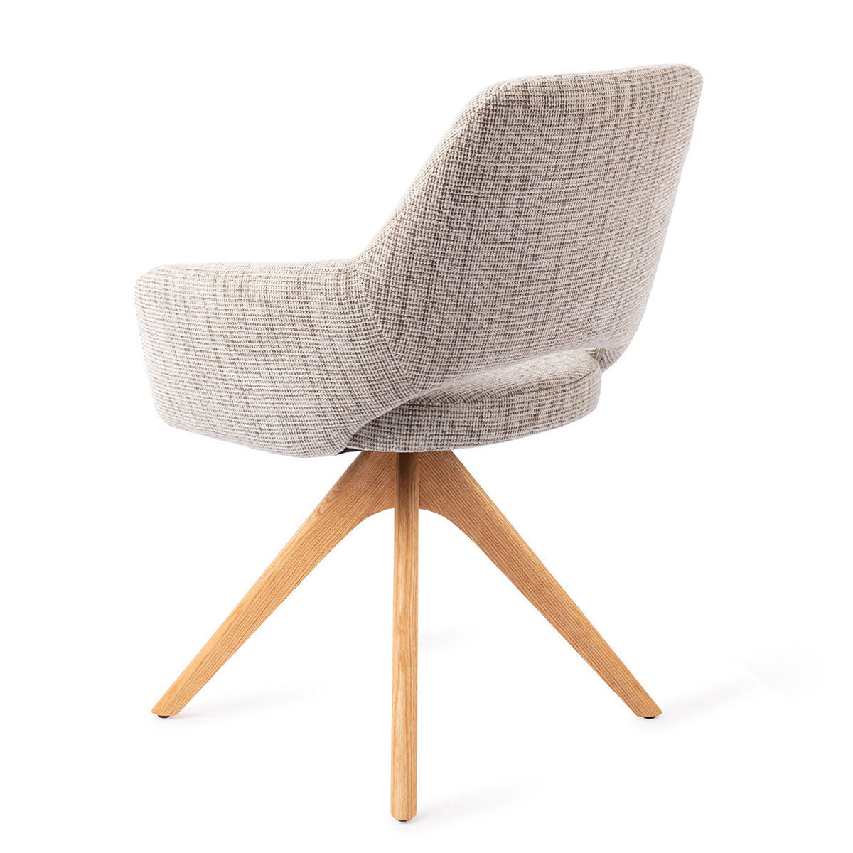 Esszimmerstuhl YANAI drehbar – Caramel mit Gestell in Eiche hell