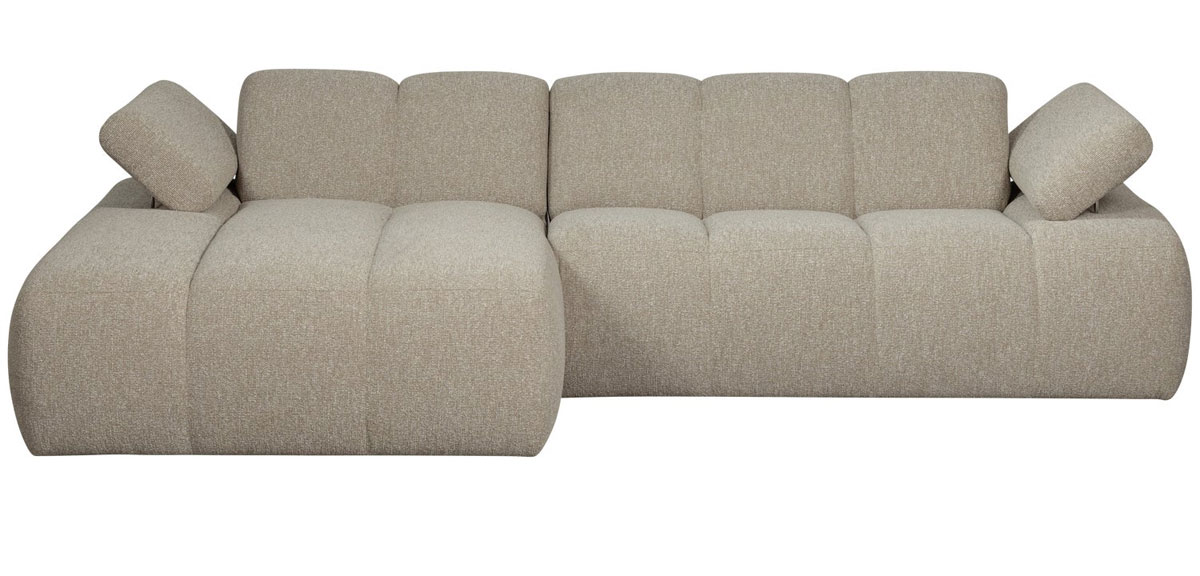 woood Chaiselongue Sofa MOJO links Bouclé beige melange