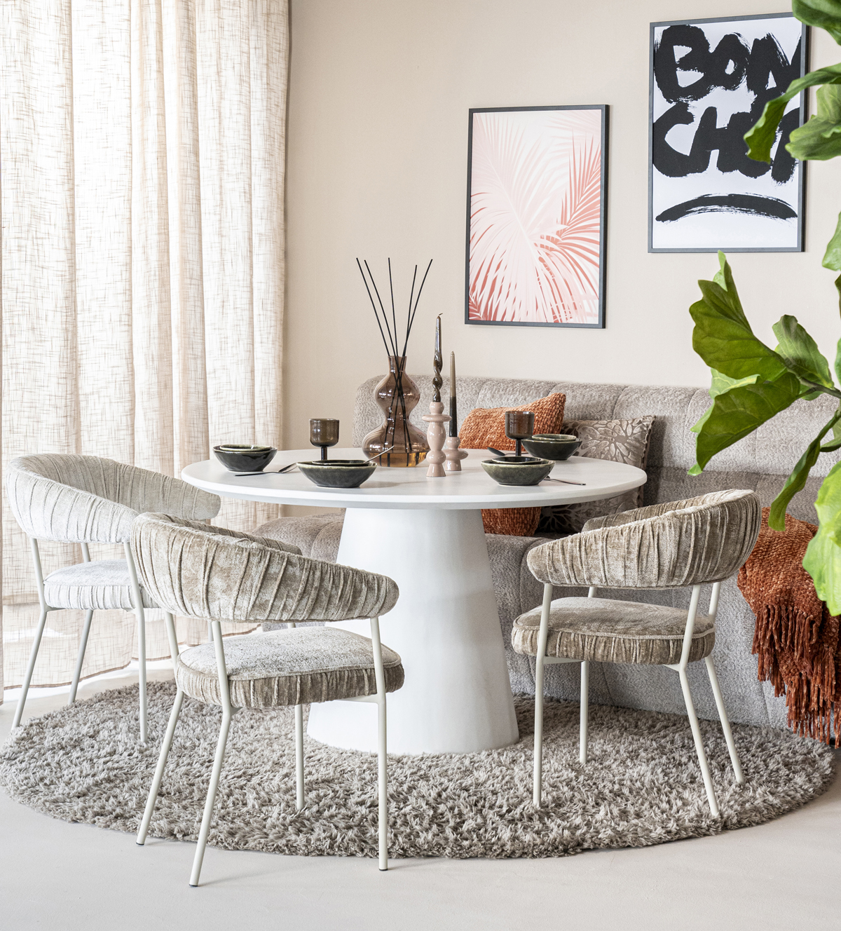 Esstisch Elin rund 130 cm weiss