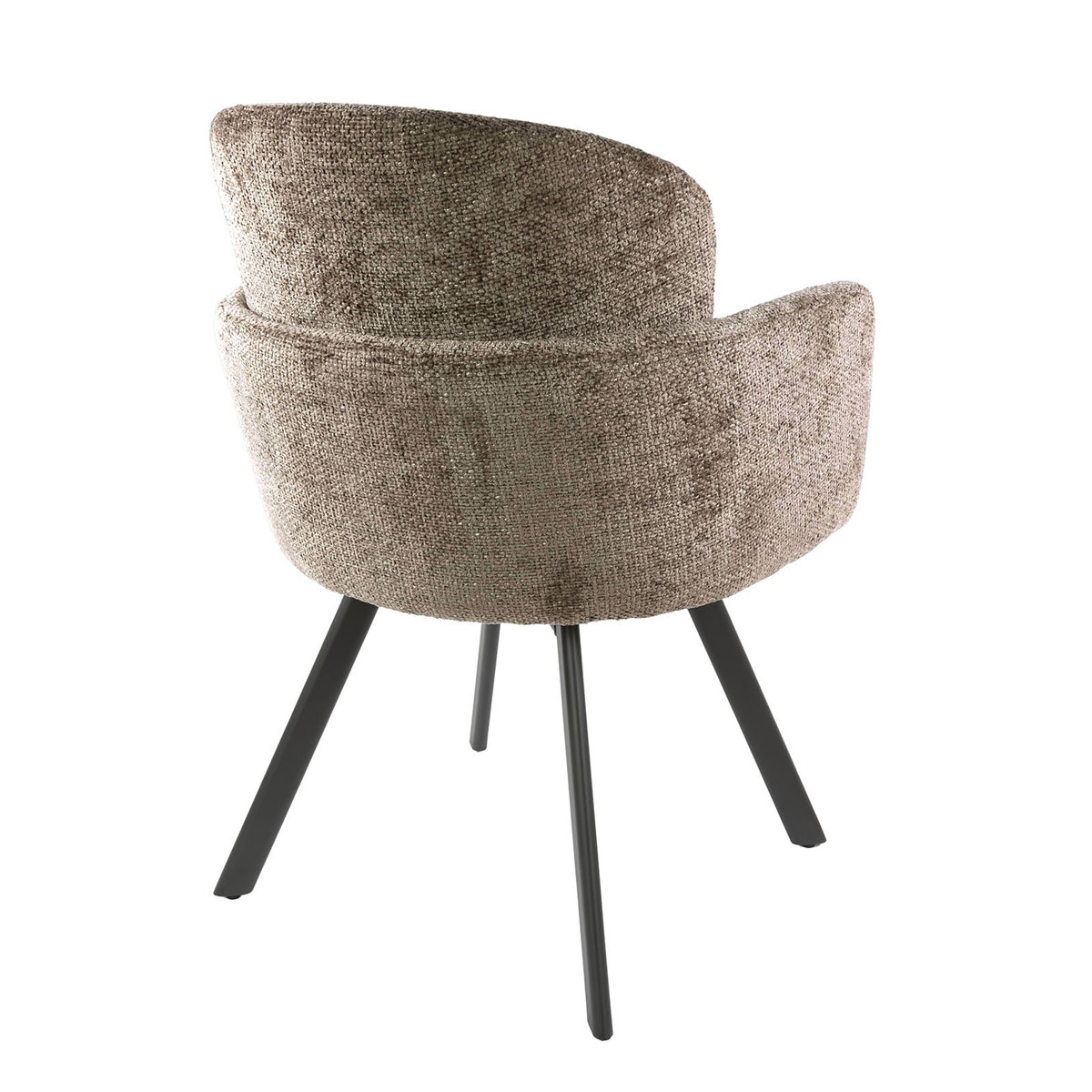 2er Set Armlehnstuhl GRACIA drehbar Chenille Stoff champagner