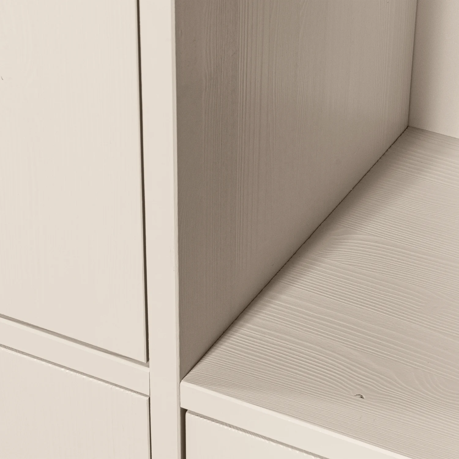 Kleiderschrank MEREL B 100 cm 3-türig Kiefernholz staubgrau Aufbewahrungsschrank