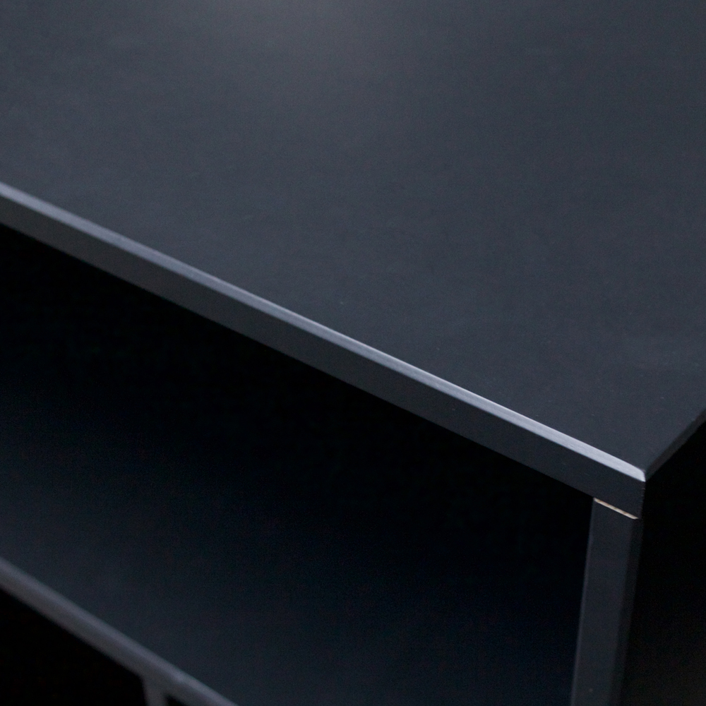 HIFI Schrank James LP Regal Kommode Nussbaum Dekor Kiefer Massivholz
