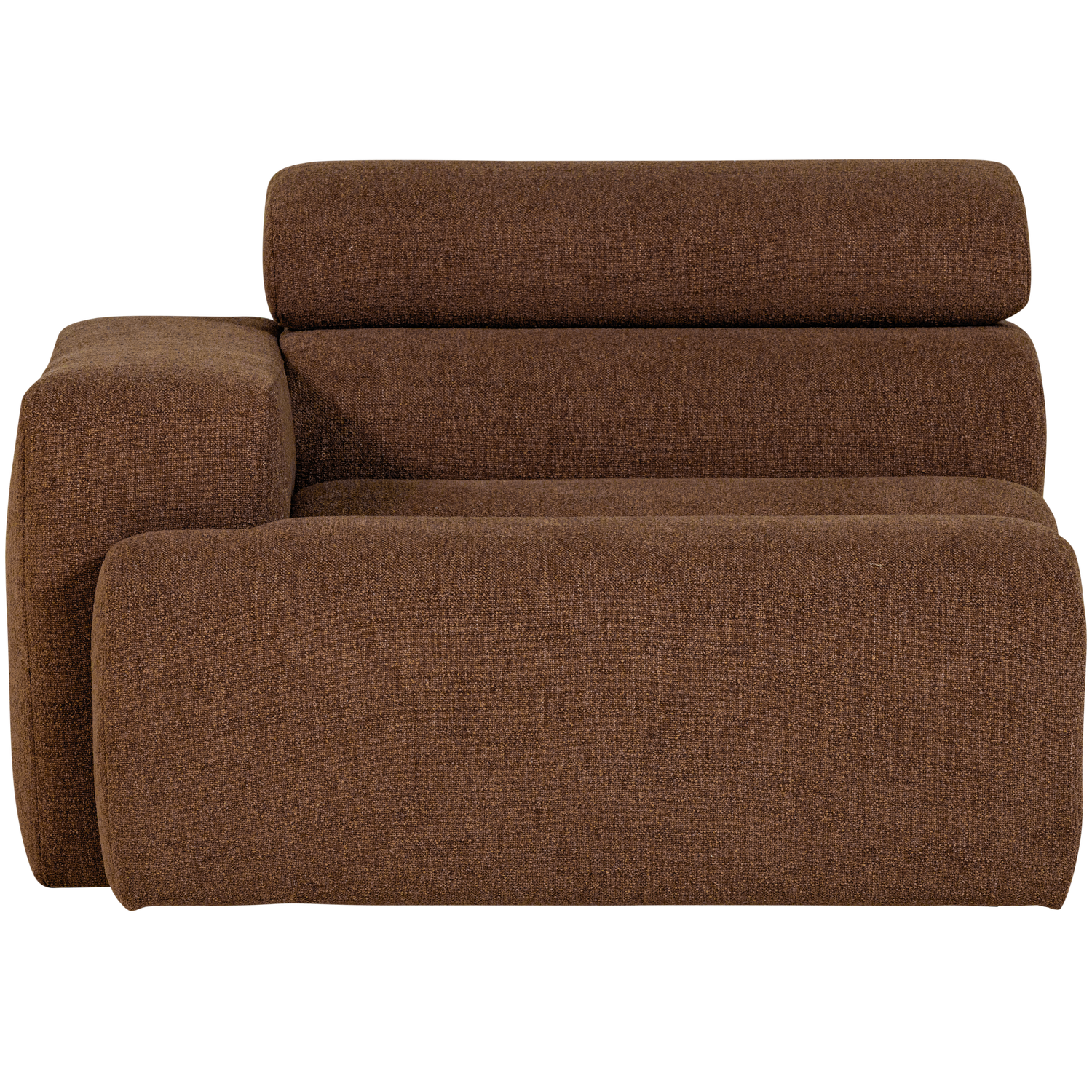 Sofaelement NOVI mit Armlehne links Element Bouclé mokkabraun