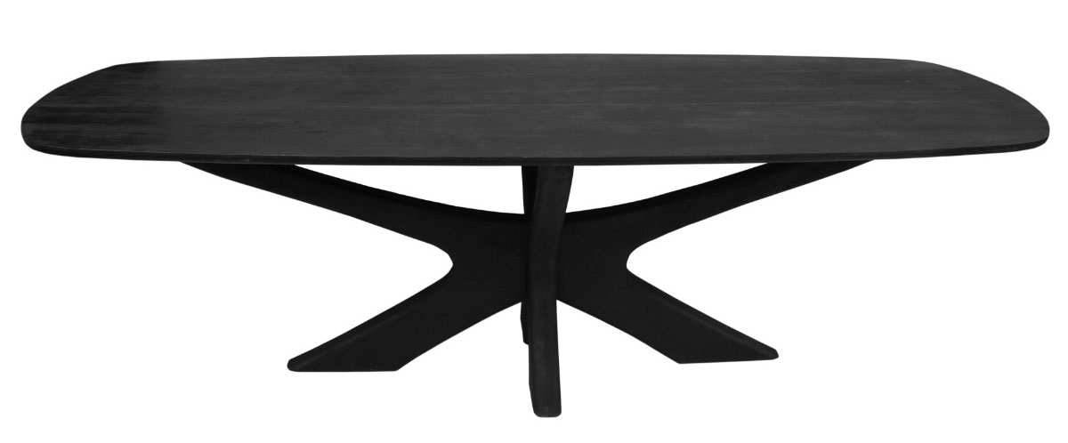 Esstisch Montreaux 220 x 100 cm oval Mangoholz schwarz