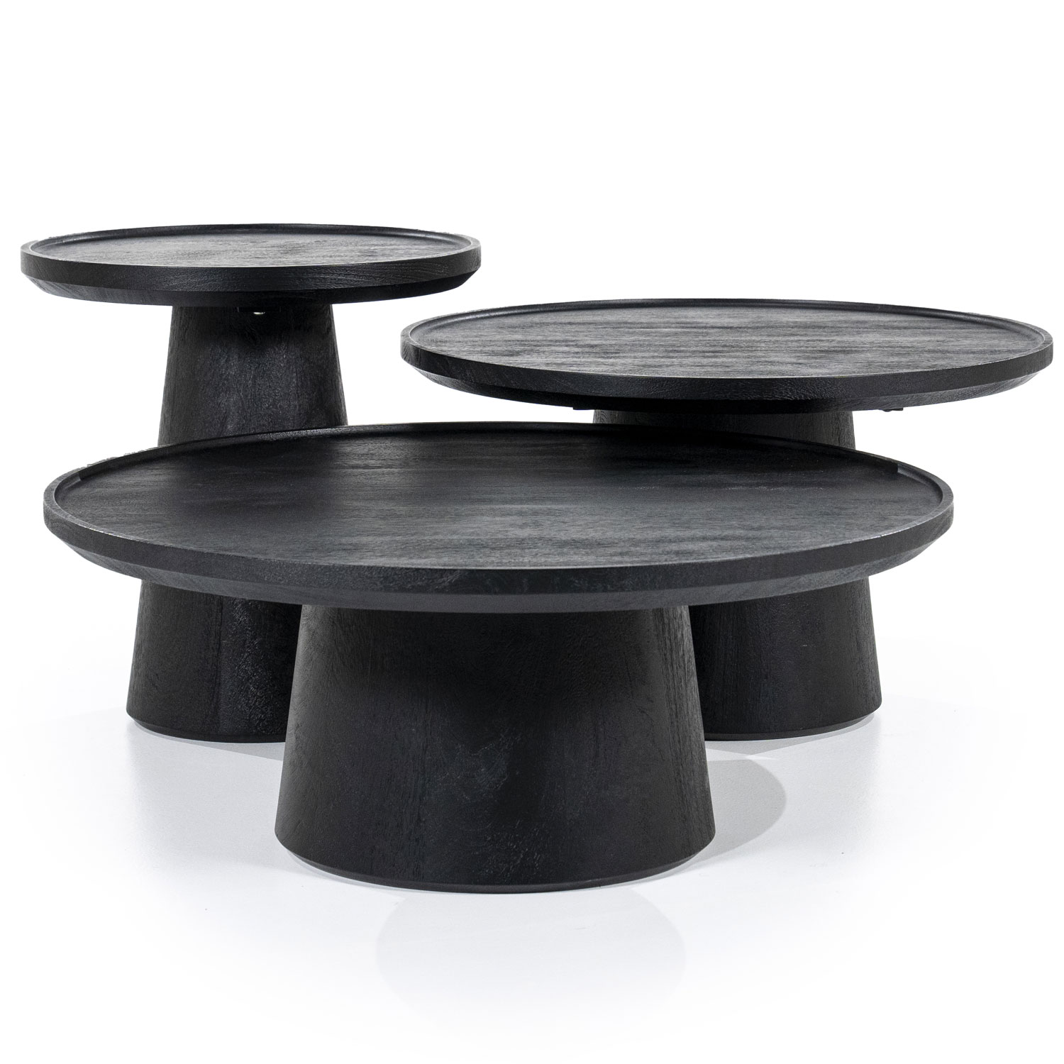 Beistelltisch Jon Ø 46 cm Mangoholz schwarz