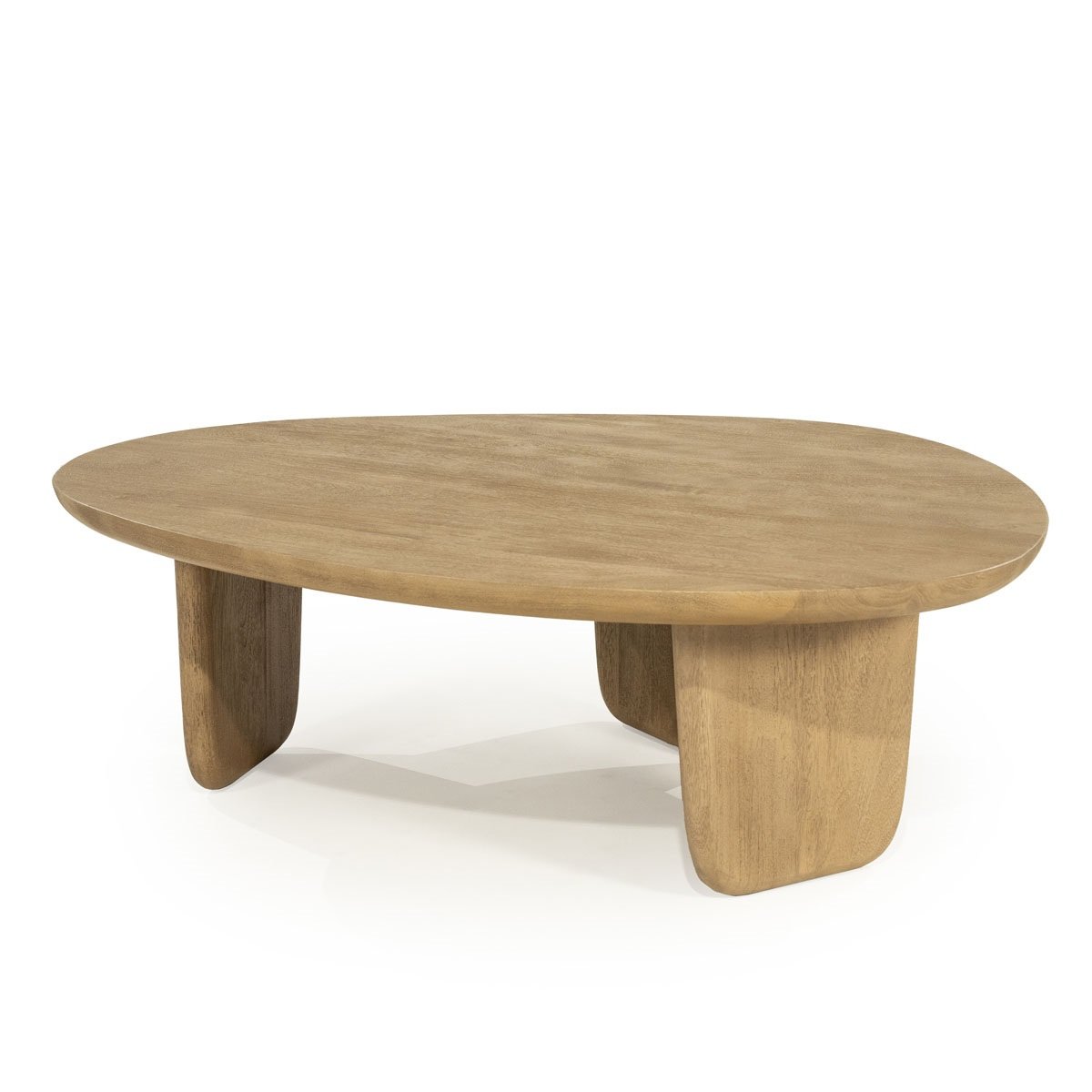 Couchtisch Maud groß 100 x 85 cm Mangoholz hell Sofatisch Beistelltisch