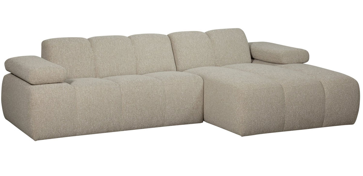 woood Chaiselongue Sofa MOJO rechts Bouclé beige melange