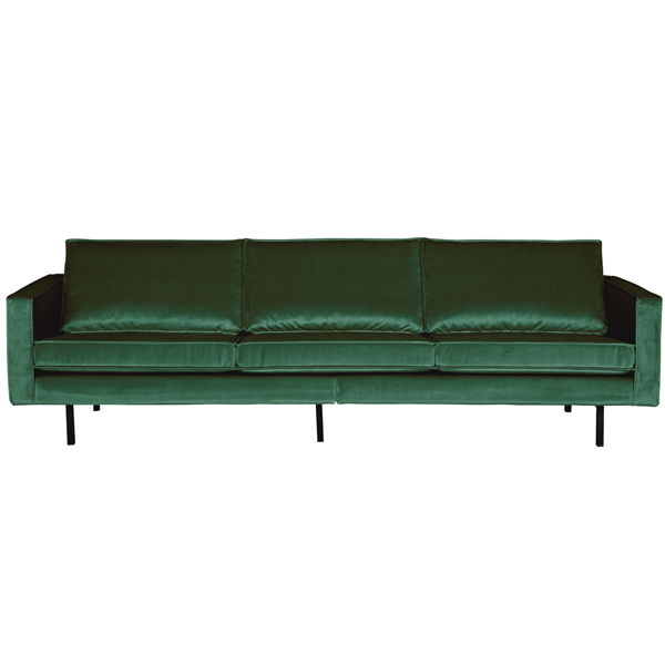 3 Sitzer Sofa Rodeo Samt waldgrün Couch Garnitur Samtsofa Couchgarnitur