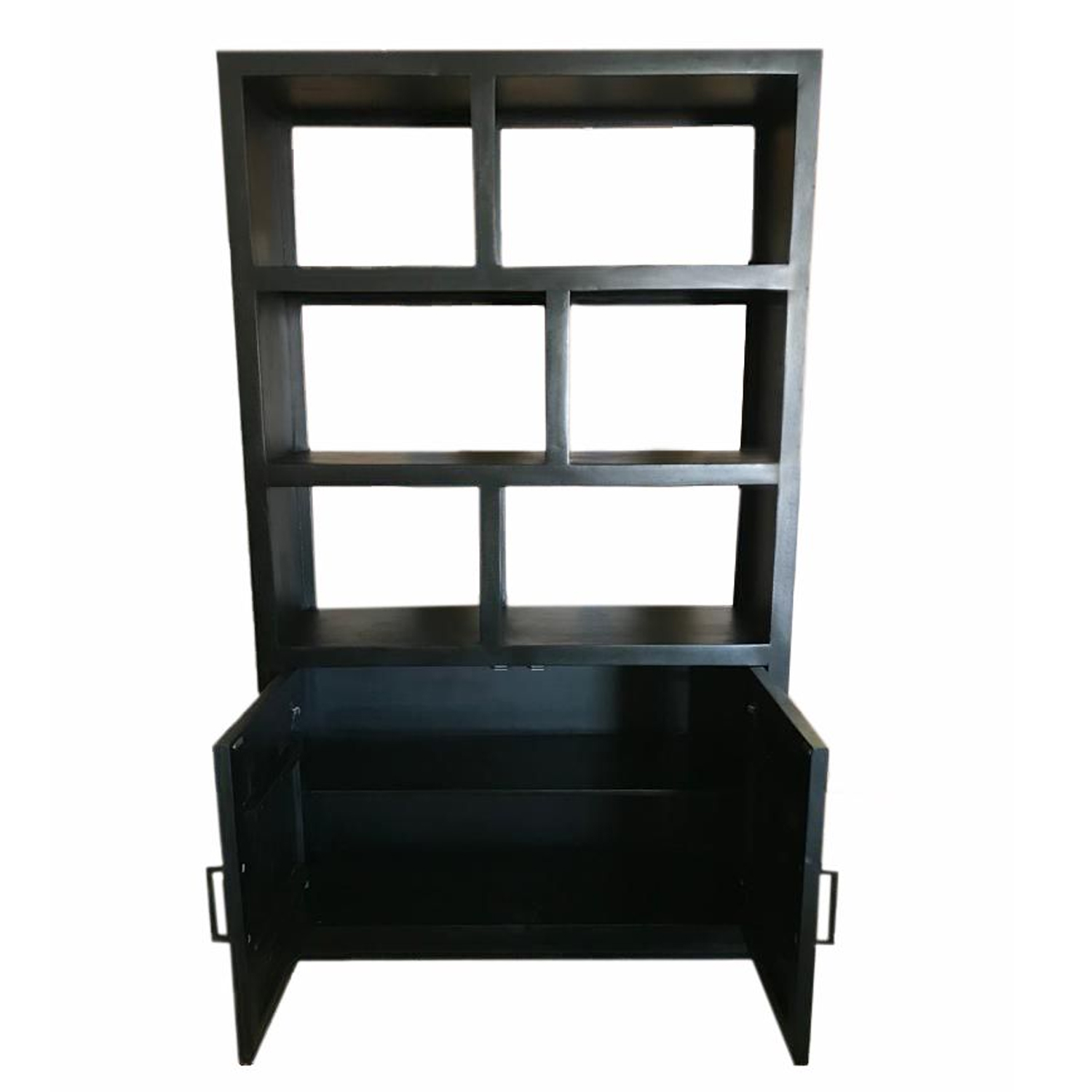 Regal Bücherschrank Jaxx B 120 cm Mangoholz schwarz