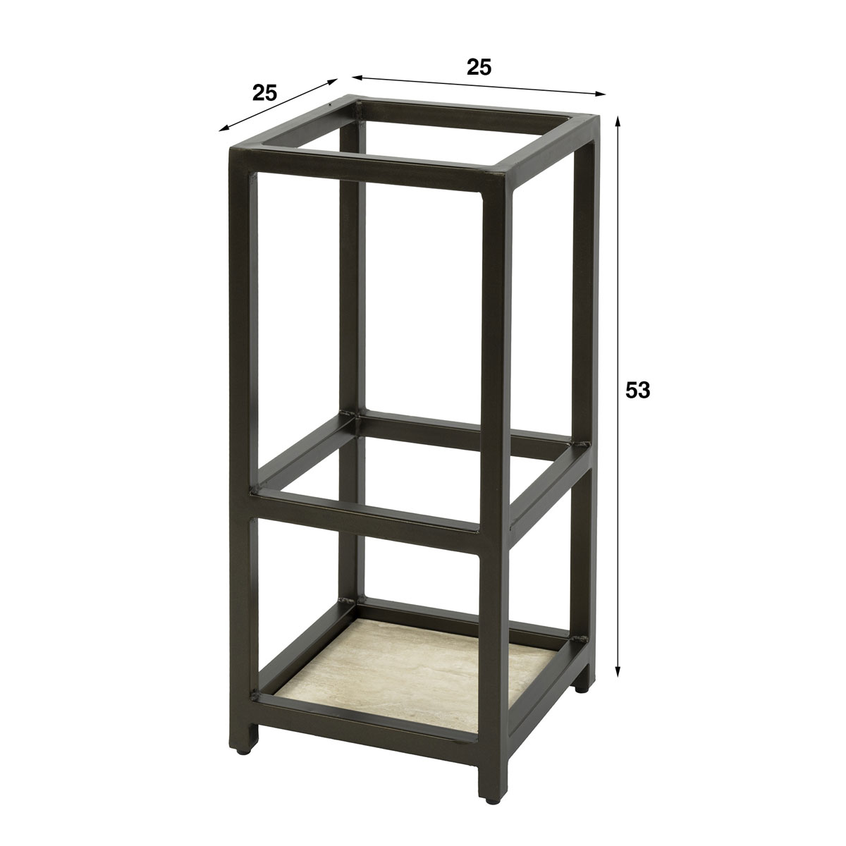 Schirmständer Nero quadratisch H 53 cm Metall braun