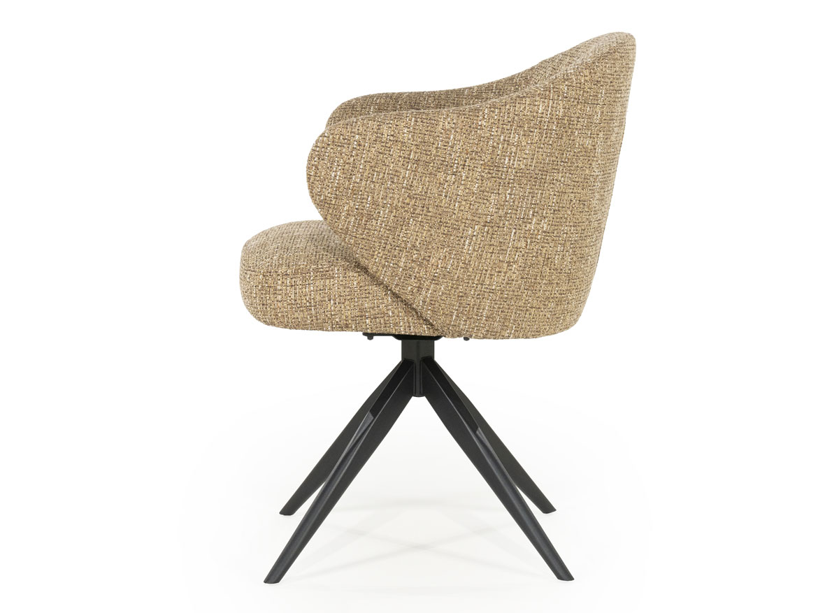 Esszimmer Stuhl Connor drehbar Metall Stoff senffarben