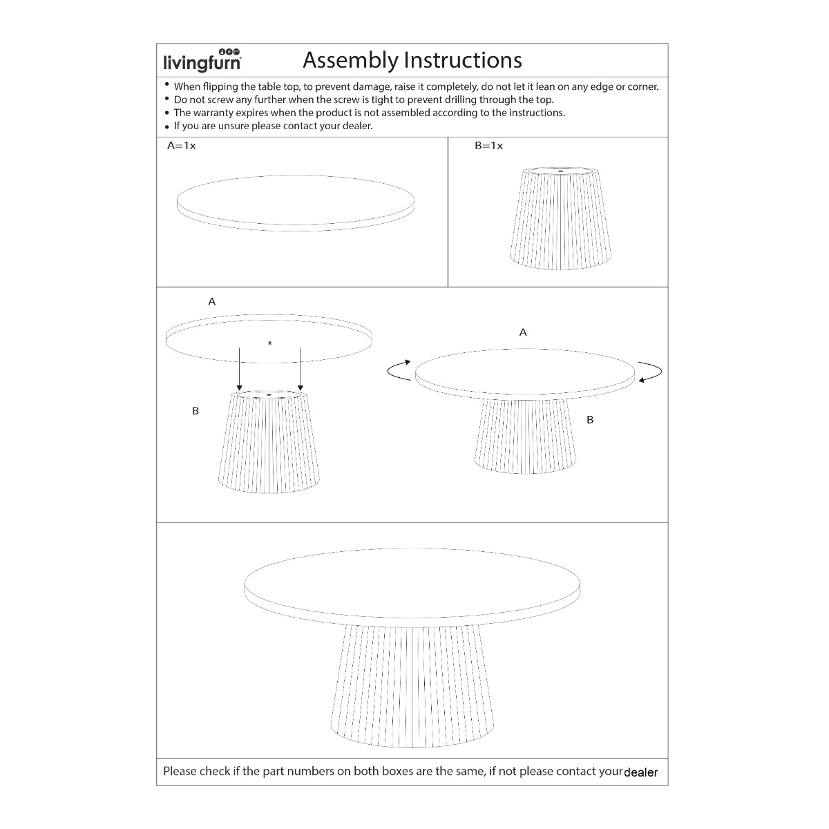 Couchtisch Patrice Ø 80 cm Mangoholz cremeweiß Sofatisch