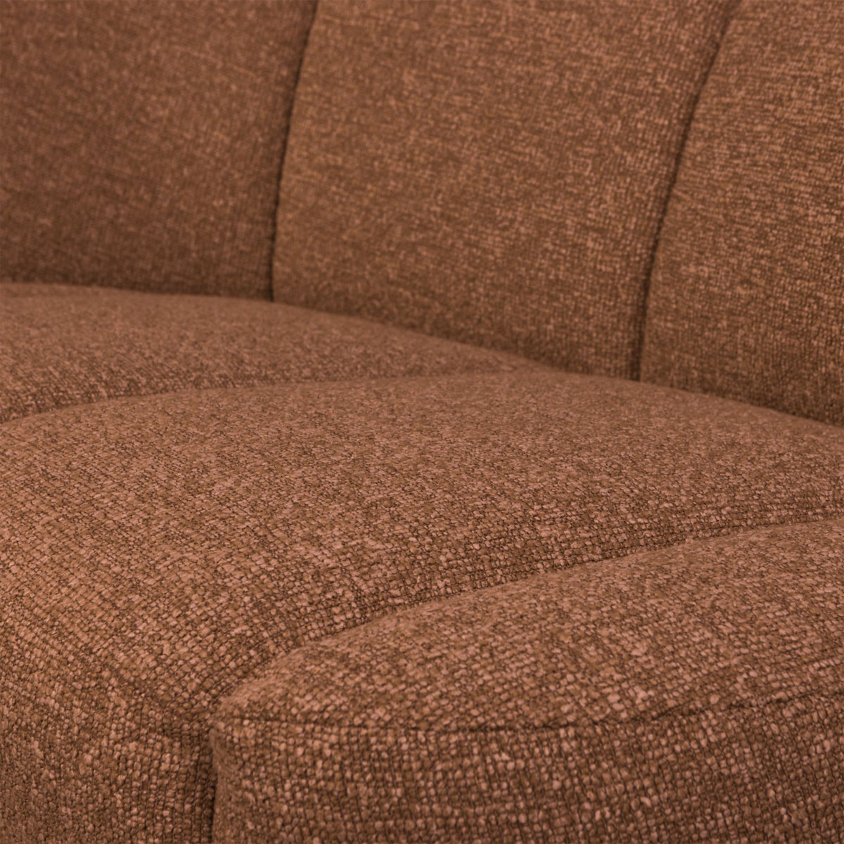 woood 2 Sitzer Sofa Bank MOJO links Bouclé rostbraun meliert