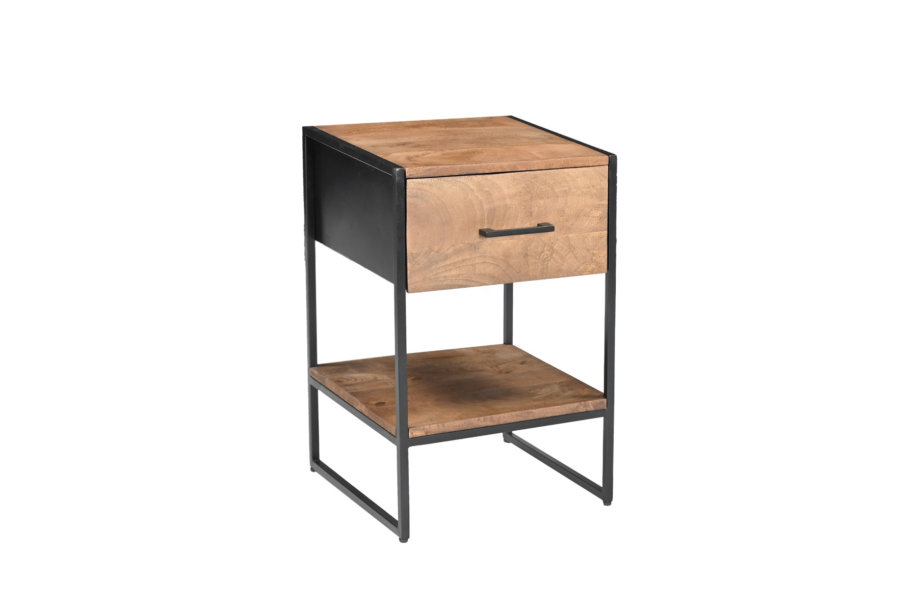 Nachtschränkchen Elin H 60 cm Mangoholz Metall Nachttisch