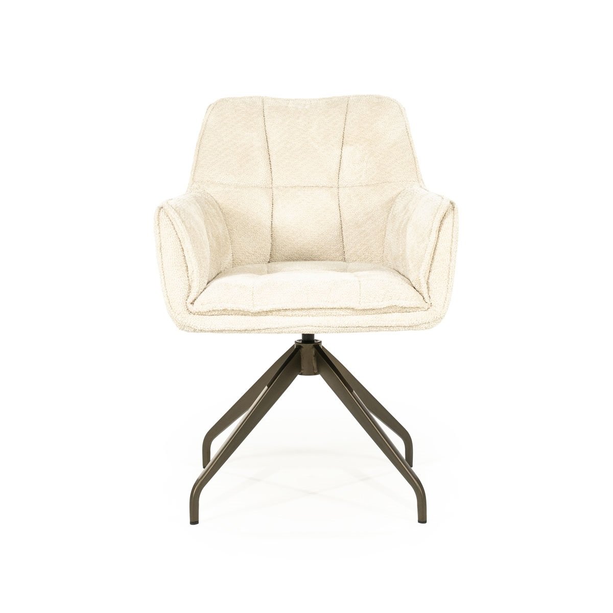 Armlehnstuhl Hugo Drehstuhl gepolstert Stoff beige